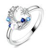 Blue Star Open Ring 925 Sterling Silver Original Clover Dragon Adjustable Ring For Women Wedding Anniversary Finger Jewelry Gift