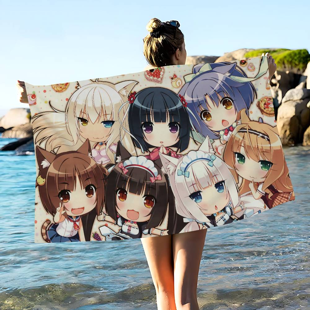 Anime Nekoparas Big Microfiber Beach Towels Quick Dry Towel Sand Beach Towels Pool Towel For Travel Swim Pool Yoga