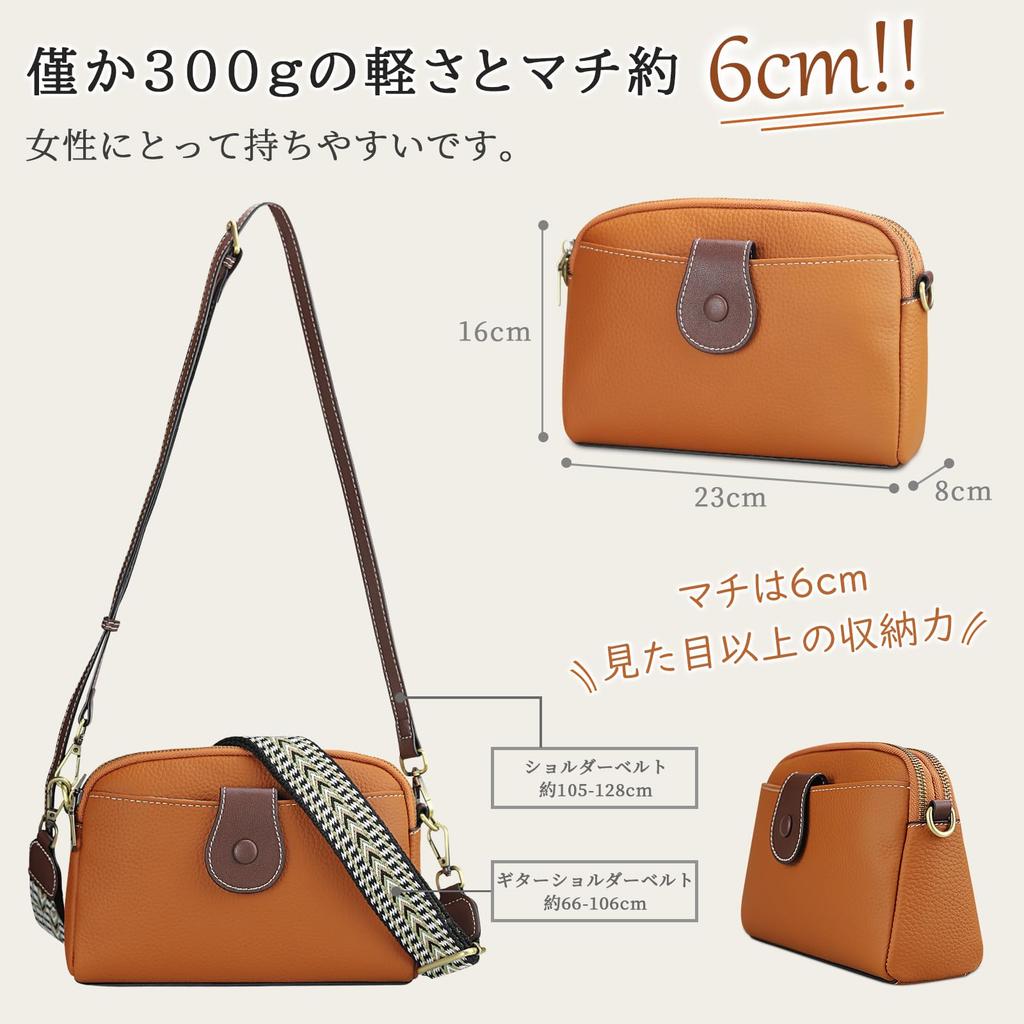 Shoulder Genuine Crossbody Shoulder Mini Small with Zipper Gift [FUKUYIN] Bag, Leather, Women's, 2-Way Bag, Handbag, Bag, Bag, Pocket, Lightweight,