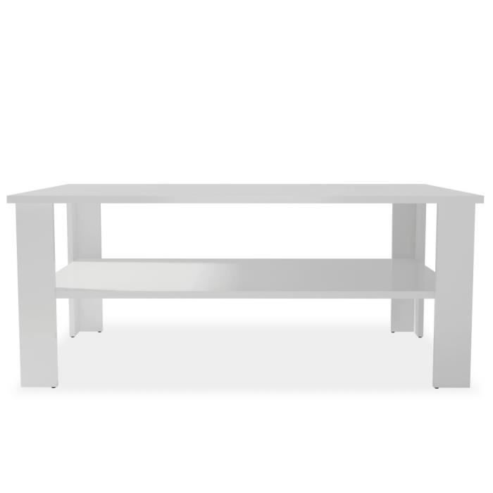 VidaXL Table basse bois d'ingénierie 100x59x42 cm blanc 244857