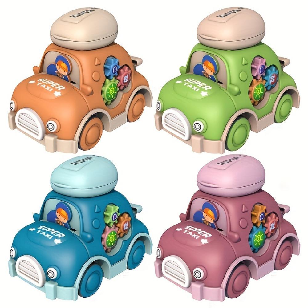 Dinosaur Pull-back Toy Car, Cartoon Gear Storage Scooter, Top Storage Box Toy Car, Anti-fall and Anti-collision Inertial Toy Car