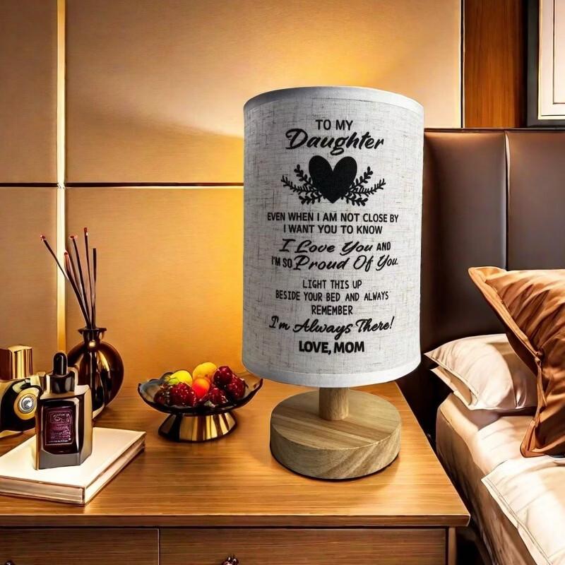 NuFeng Solid Wood USB Dimmable Bedside Lamp