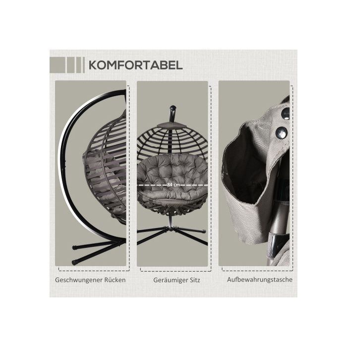 Scaun suspendat - MUVOE - Coș suspendat - Oțel - 1 loc - Confortabil