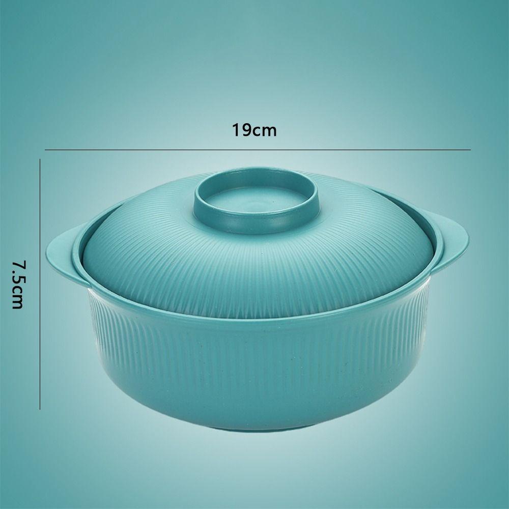 1L Capacity Plastic Rice Bowl with Lids Soup Bowls Durable Instant Noodle Bowls Hot Rice