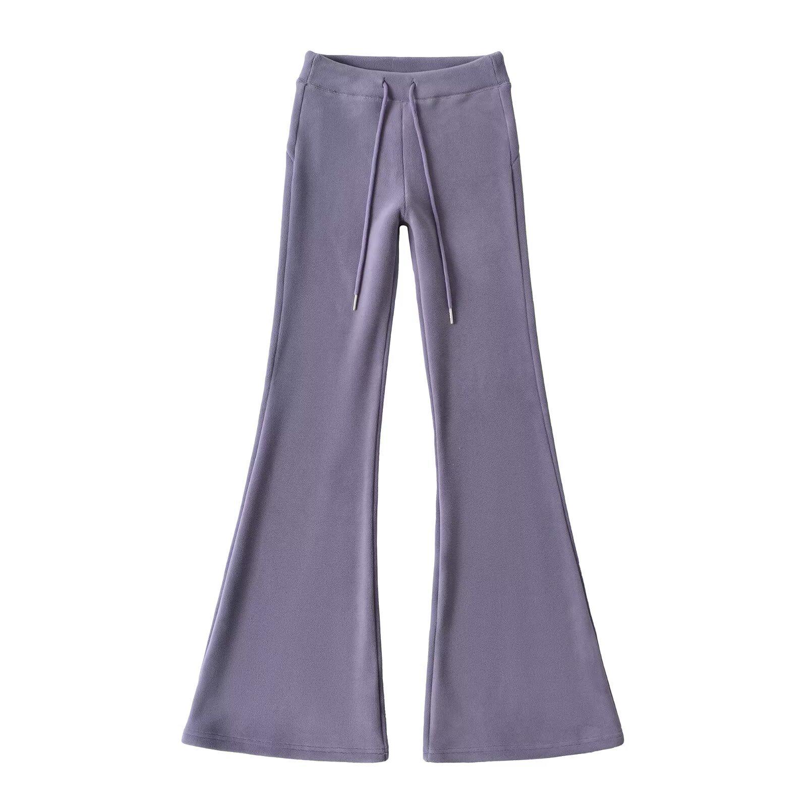 Spicy Girl Low Waist Flared Drawstring Pants - Trendy & Versatile for Autumn/Winter Medium