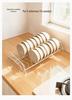 Built-in Kitchen Dish Rack with Drawer Divider for Chopsticks, Spoons, Bowls, and Plates.