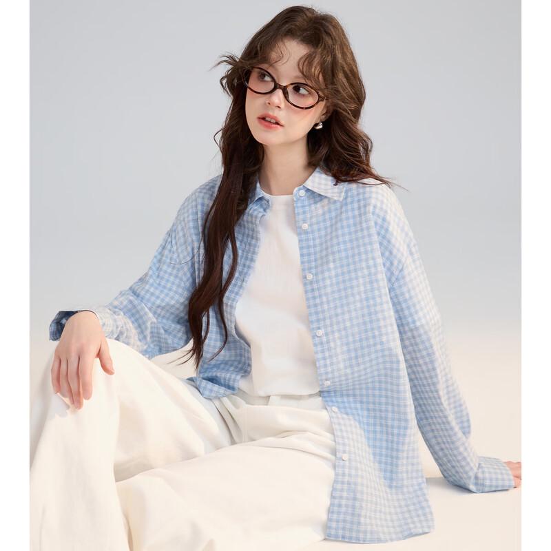 TonLion Women's 2026 Spring Plaid Long Sleeve Shirt