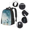 Blue Hot Sale Backpack Fashion Bags Interior Design Seascape Landscape Seagull Bird Sunny Blue Illustration Art Vector Art