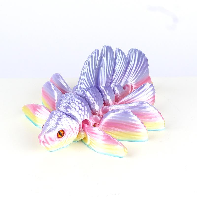 

3D Printing Goldfish Figures Multi-Joint Movable Simulation Eyes For Home Decoration Accessories Kids Gift Living Room Fish Tank радужный