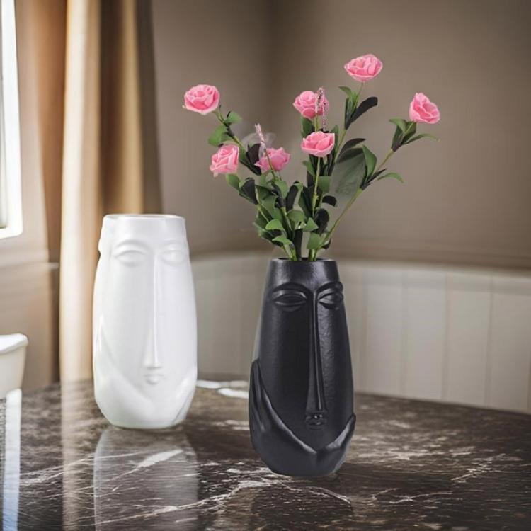 Resin Vase Mold Flower Vase Molds Silicone Flowerpot Mold Human Face Shape Ornament Molds for Hand-Making Flowerpot