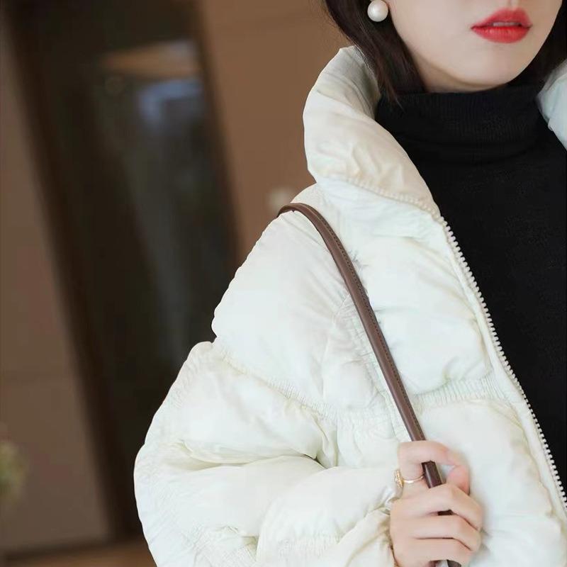 Niche design sense stand-up collar padded jacket for women early spring new retro fashion small cotton clothes