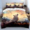 Nature Wolf Art Decor Set Soft Comfortable Duvet Cover Bedding Set Included 1*Duvet Cover & 2*Pillowcases, Gift