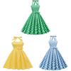 Vintage Polka Dot Cotton Dress With Tie Back And Offshoulder Design For Women
