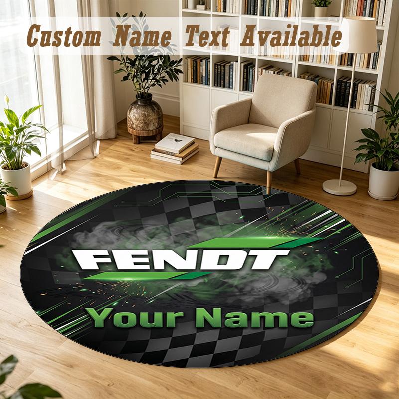 Round Rug Custom NameFendt Pattern Non Slip Carpet Home Floor Decor