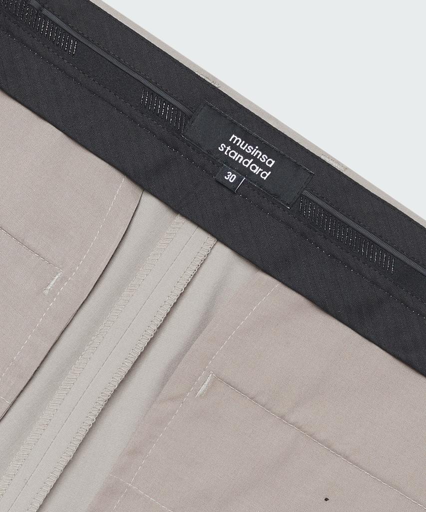 MUSINSA STANDARD [Cooltandard] Wide Hidden Elastic Waist Slacks [Light Beige]