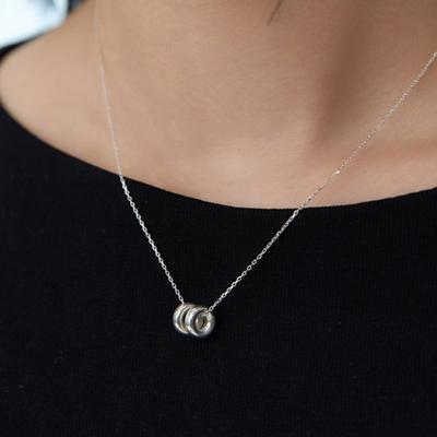 Dmoment (925Silber) Doppelring Silberkette