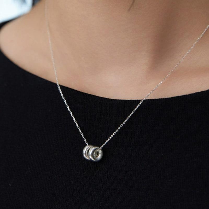 dmoment (925Silver) Double Ring Silver Necklace