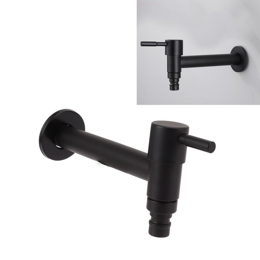 G1Celsius2 Wall Mounted Cold Water Tap 304 Stainless Steel Single Handle Cold Faucet Bathroom Garden Faucet Tap Black