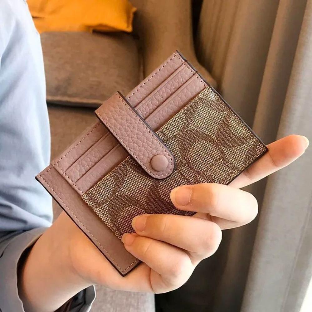 Monogram Ultra-thin Ins Style Card Holder Fashion Mini Short Envelope For Women Appliques Card&ID Wallet Credit Card Purse