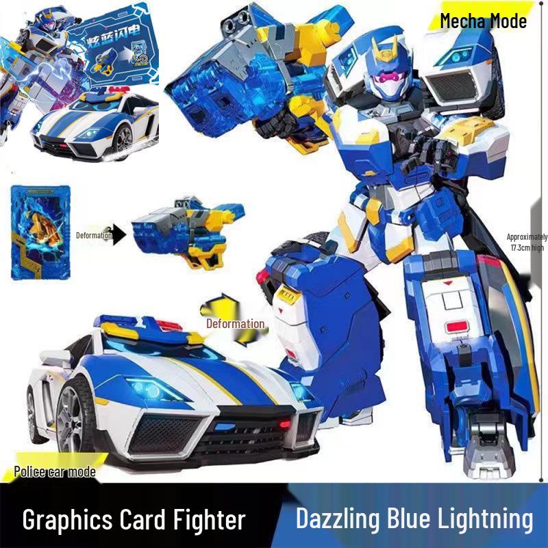 Синий Меха-Истребитель: Трансформирующийся Робот-Машина для Семейного Веселья