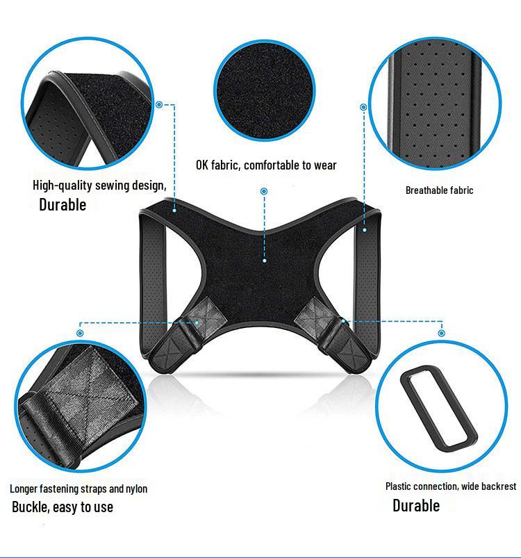 Unisex Breathable Back Posture Corrector for Adults - Comfortable Anti-Hunchback Design