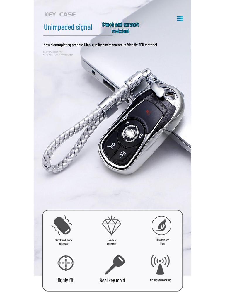 Buick Key Case for LaCrosse, Regal GS, Envision, Enclave - Full or Half Wrap Cover