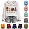 Dame Efterårstema Rundhals Sweatshirt Afslappet Langærmet Pullover Top