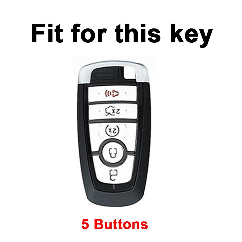 Car Key Case Cover TPU Leather for Ford Edge Fusion Mustang Explorer S-MAX Ranger Lincoln Mondeo F150 F250 F350 5 Buttons