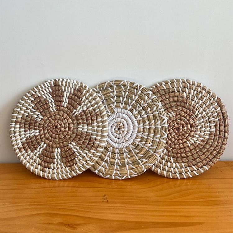 Circular Wall Decor Homestay Living Room Straw Woven Hanging Woven Decor
