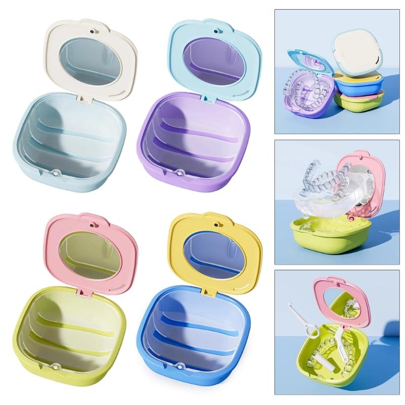 Travel Friendly Dental Appliance Storage Container for Clear Aligners and Retainers Leakproof ABS Materials