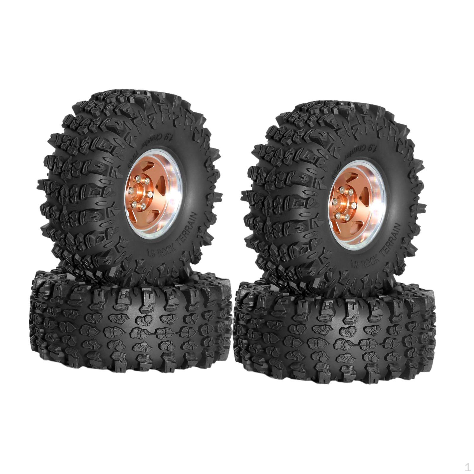 

4 Pieces RC Car Wheels and Tires Wheel Hubs Assembly Easy to Install Replacement Part Upgrade коричневий