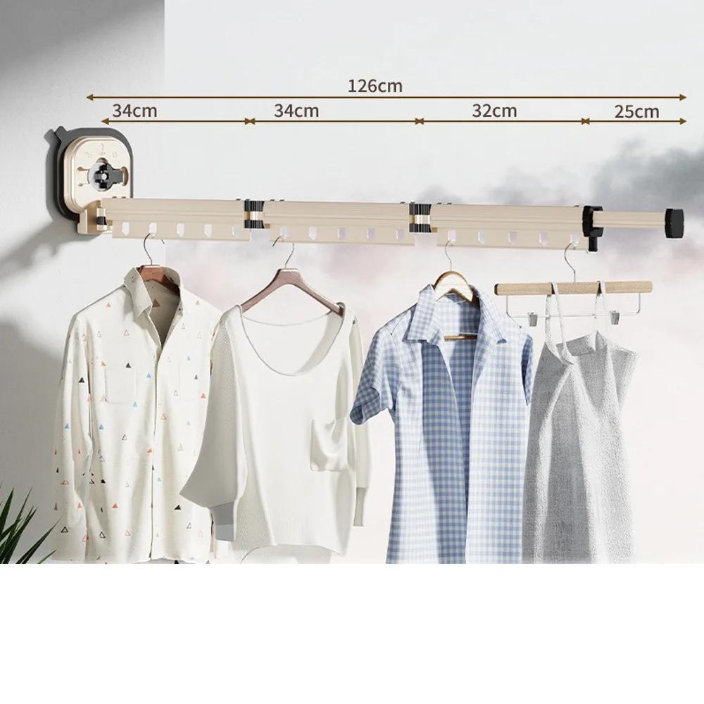 Stainless Steel Wall Mounted Folding Retractable Drying Rack 360° for Laundry Room,Balcony,Dorm,No-hole suction cup Drying Rack
