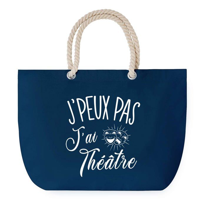 Sac de plage - PLANETEE - J'peux Pas Théâtre Humour Passion - Anse corde - Grand format - Coton