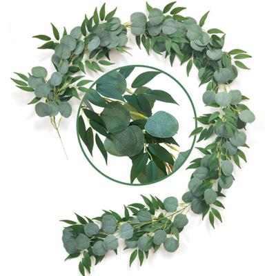 Artificial Eucalyptus Wreath Greening Plants Vines for Home Wedding Garden Decor
