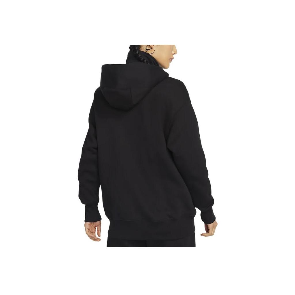 Nike Solid Color Full-Zip Hooded Long Sleeve Jacket Women Tops Black DQ5759-010