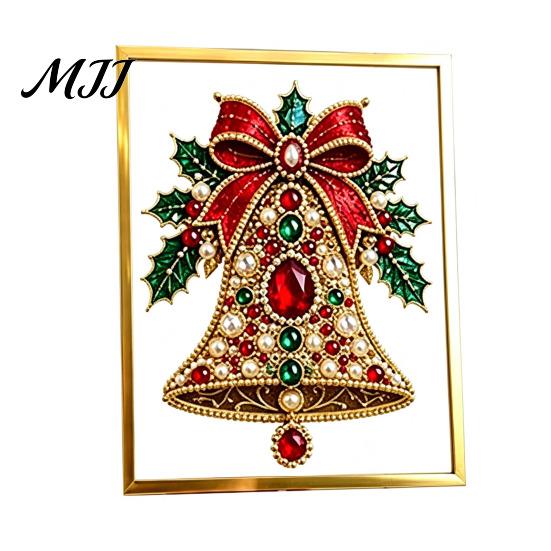 Cornice Artistica Decorativa in Vetro Fai da Te Pittura con Perline di Cristallo Sintetico Kit Albero di Natale, Set Scintillante di Materiali per Artigianato a Tema Festivo, Perline di Gemme 3D per