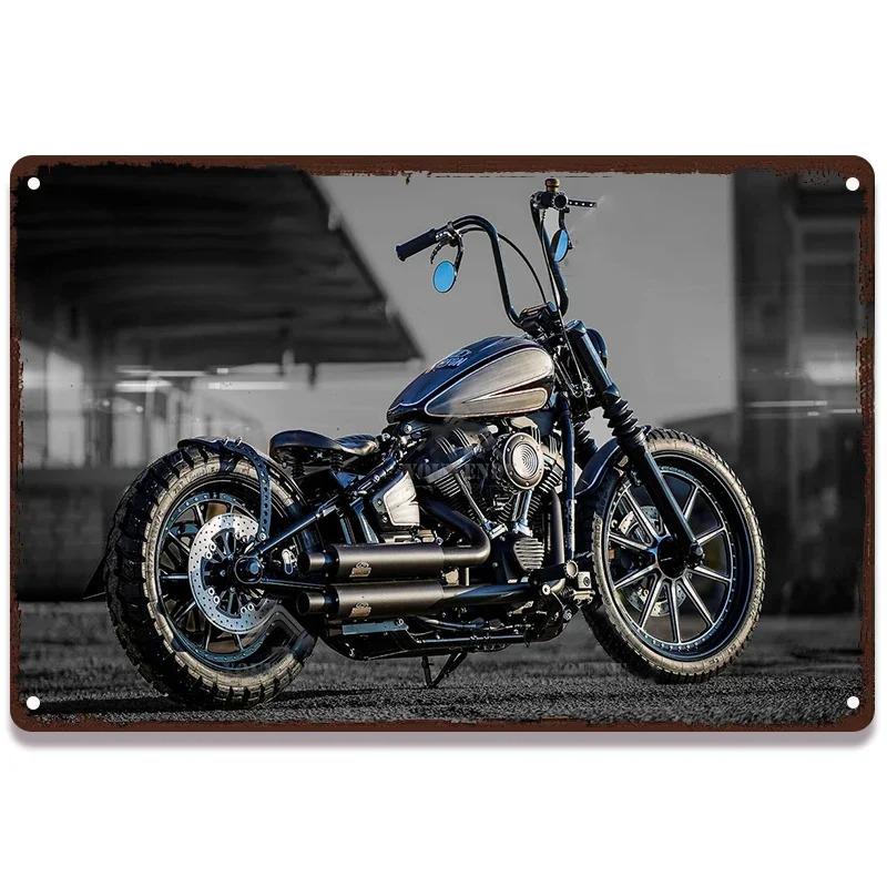 Vintage Amerikanischer Klassiker Motorrad Blechschilder Heim Wanddeko Metallschild Garage Man Cave Bar Dekorative Teller Poster