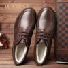 Men's Winter Leather Warm and Plush Non-slip Ankle Boots Sizes 38-48, Winter Leather Boots for Men