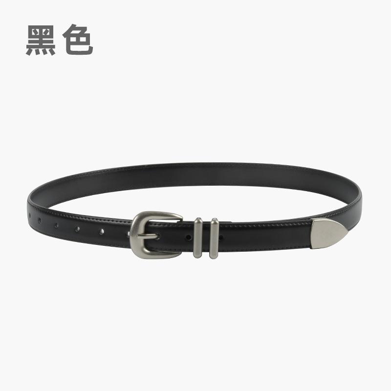 

Четыре сезона в наличии новые женские кожаные брюки из коровьей кожи с универсальным ретро-ремнем в сочетании с повседневными джинсами в женском стиле 105cm