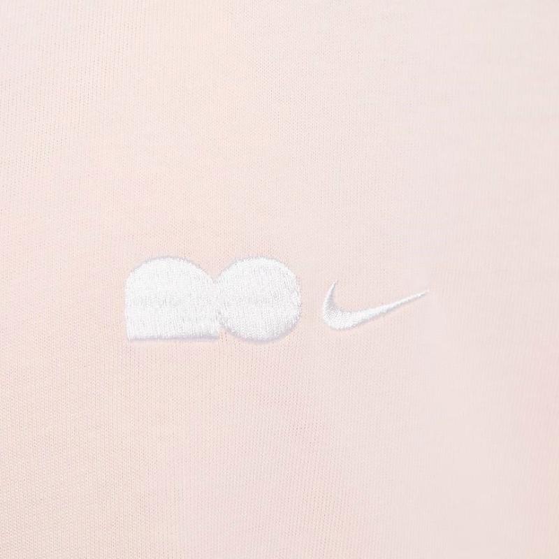 Nike Solid Color Logo Crew Neck Knit Breathable Short Sleeve T-Shirt Women Tops Ice-Pomegranate White FV0942-838