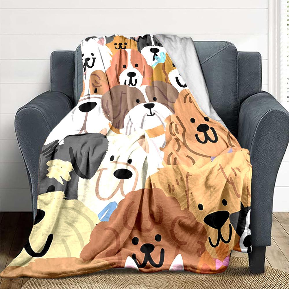 1pc Cute-Dogs Blanket Warm,Perfect for Camping And Travel, Making It a Great Gift for Any Season Yy250904191
