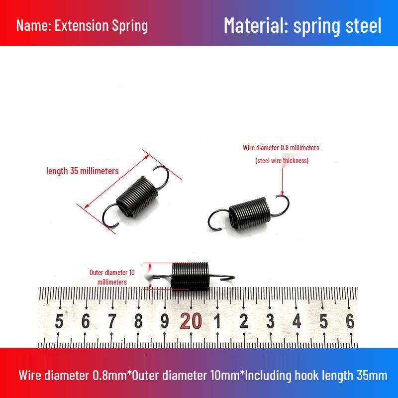 0.8mm Yellow Extension Spring with Hooks - Stapler Rebound Force 