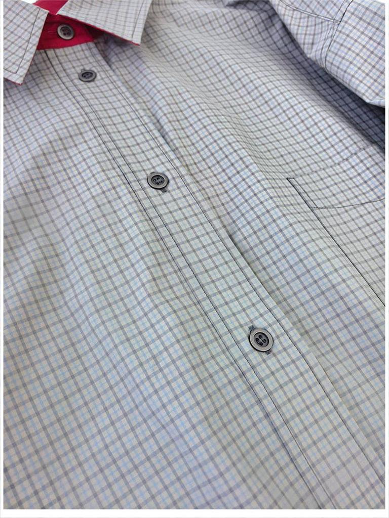 Damen Frühjahr Karoshemd - Kontrastfarben, POLO-Kragen, Mittellang, Übergroße Baumwollsilhouette