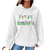 Women's Fashion Loose Hooded Pullover Long Sleeve Plaid Sweatshirt With Drawstring, Drop Shoulder, Pocket, Christmas Print Top