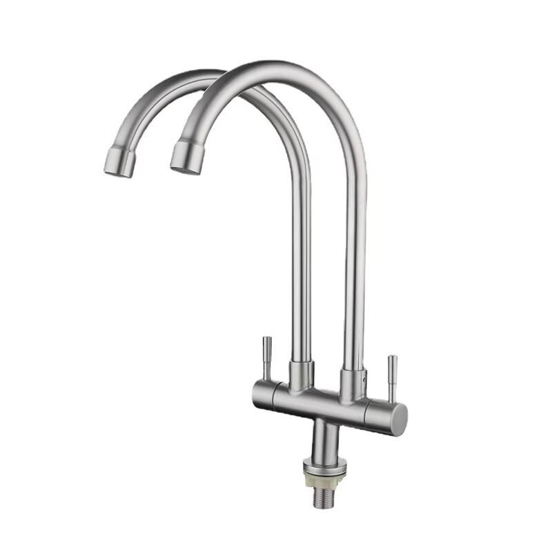 TLXT Double Handle Single Cold Kitchen Faucet
