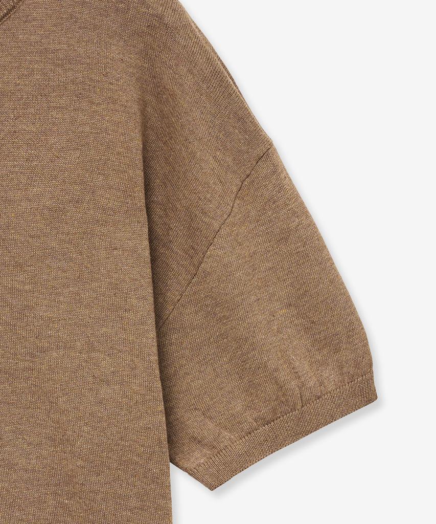 VTWO Cool Washable Round Neck Half Knit (Brown)