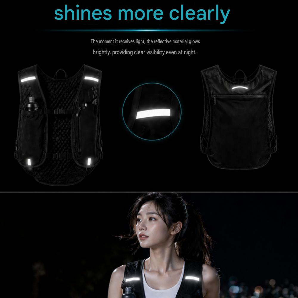 Chenimo Ultralight Static Running Vest Trail Running Backpack Water Bottle Phone Storage