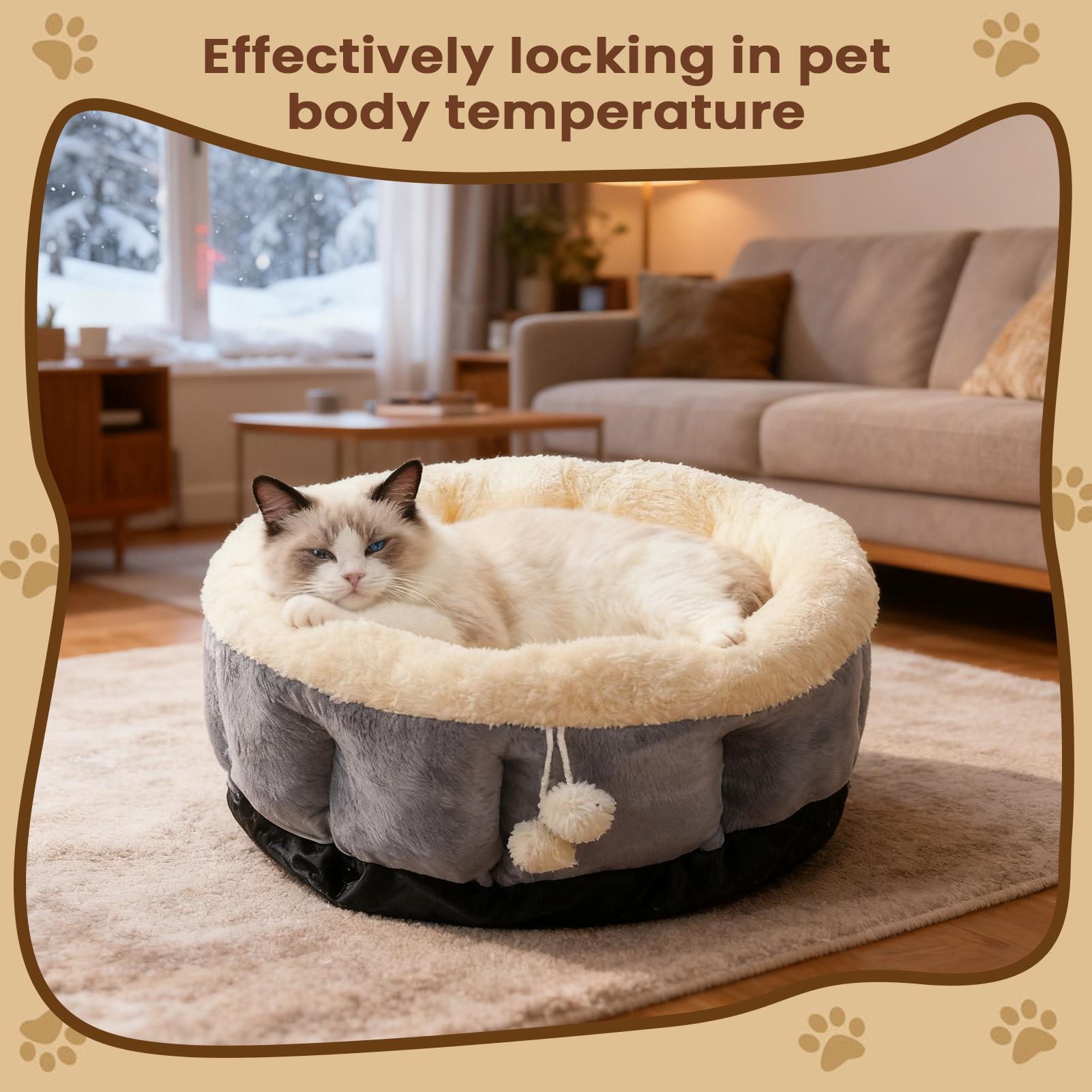 

Cat Donut Bed Washable Calming Nest Small Cat Bed Plush Cushion For Puppy Small Dog Indoor Sleeping Living Room Balcony Home China Mainland