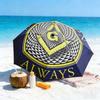 1pc Modern Freemasonry Umbrella Portable Folding Umbrella Iron Frame Hole Bone Structure Outdoor Home Umbrella