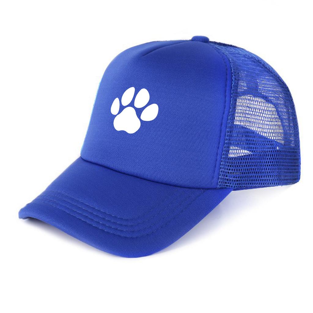 White Cat Paw Printed Sun Hat Adjustable Baseball Hat Multicolor Hip Hop Non Stretch Unisex for Tennis Mountaineering Outdoor